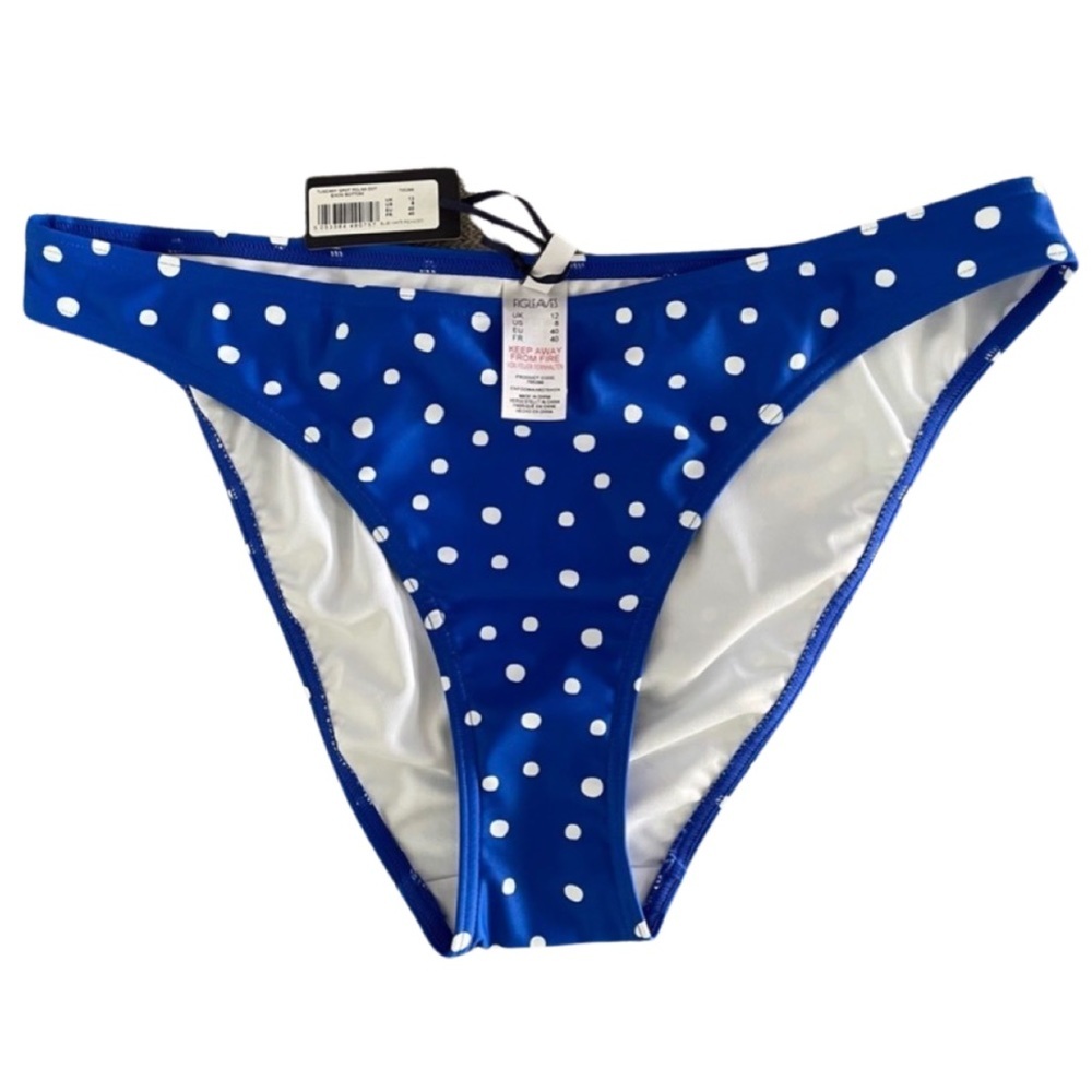 Blue Polka Dot Bikini Bottoms